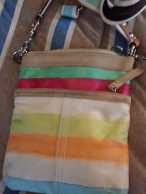 Coach Multicolor Striped Crossbody Bag
